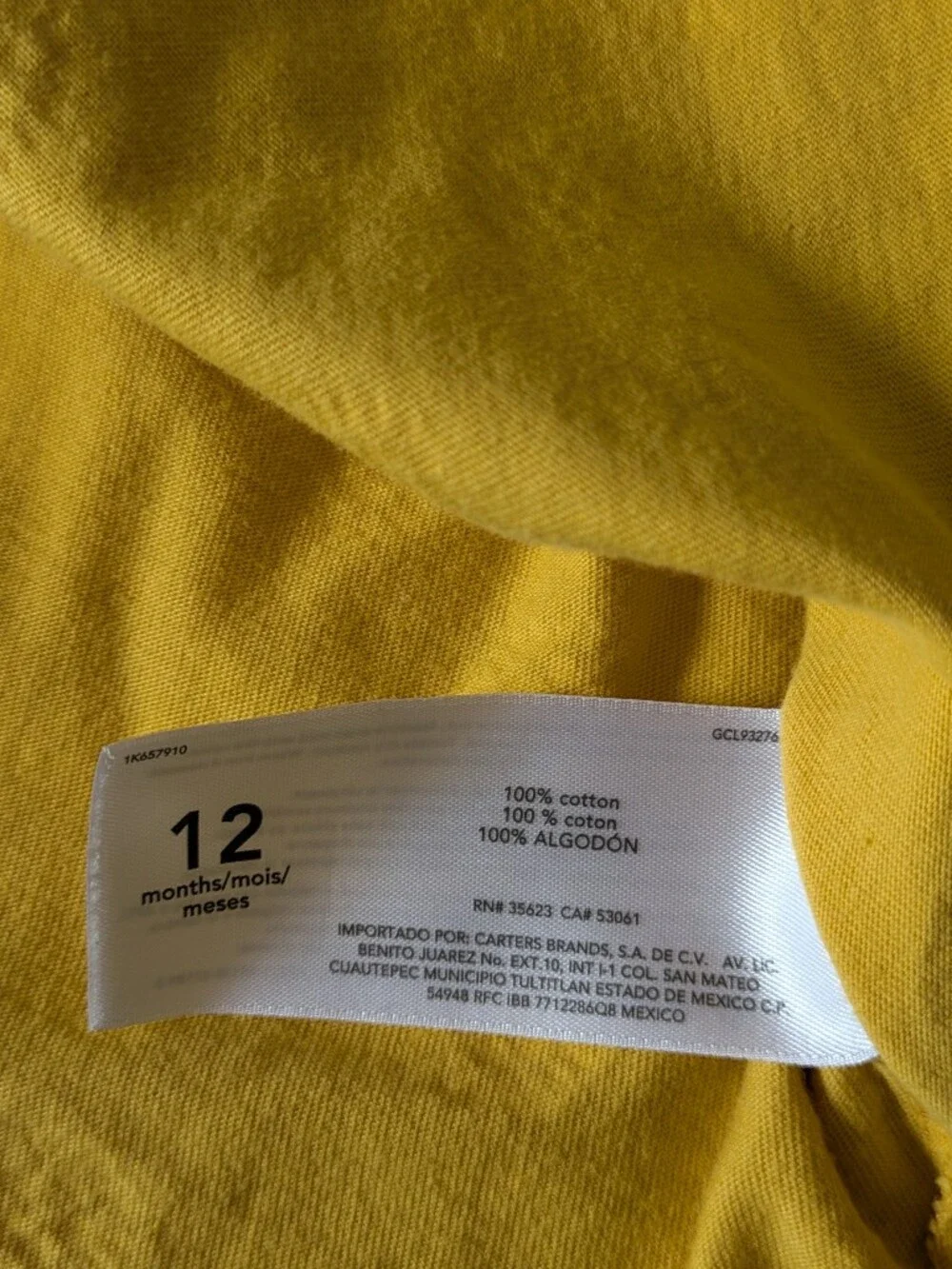 Carter's Mustard Yellow Cotton Sleeveless Floral-Print Dress